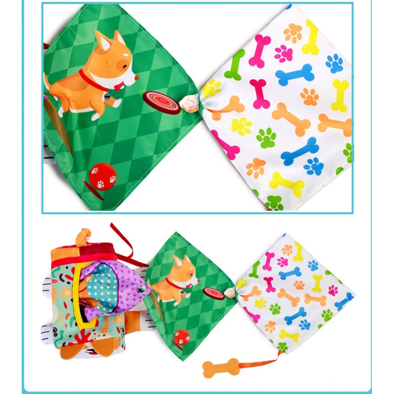 Hộp Đựng Khăn Giấy Cảm Biến Hình Cún Con Chống Xé Tương Tác Giáo Dục Sớm Cho Bé