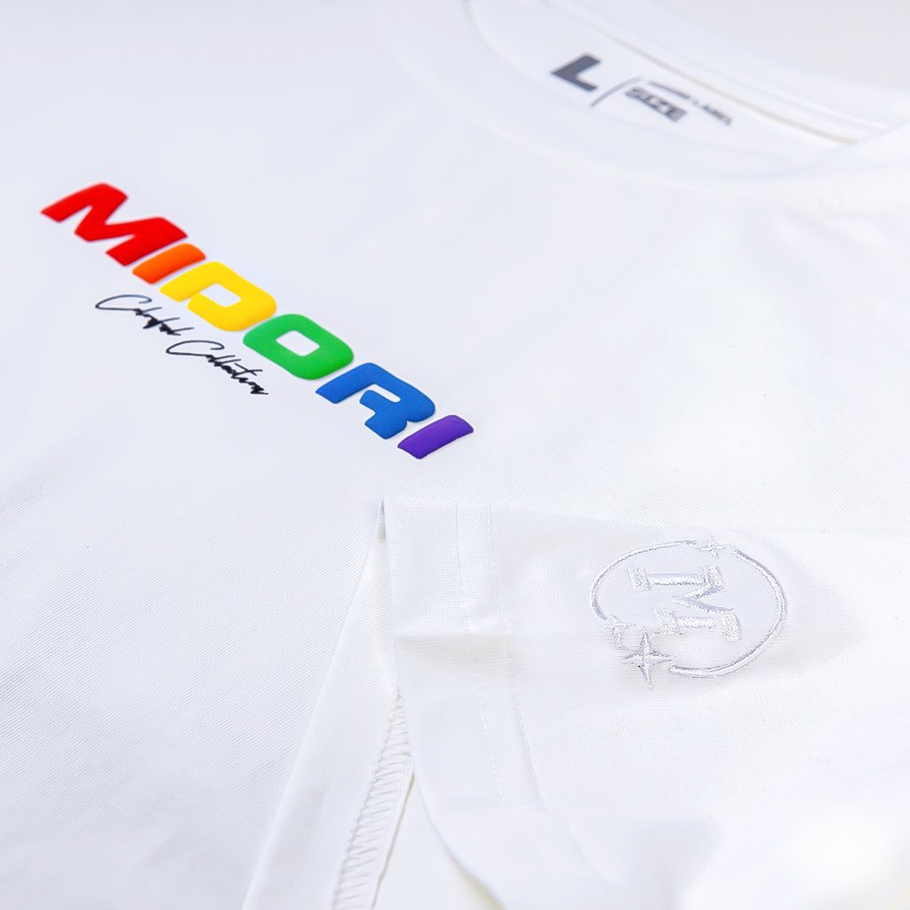 Áo thun unisex form rộng tay lỡ phông Nam Nữ In Nổi 7 Màu Local Brand Mi Midori