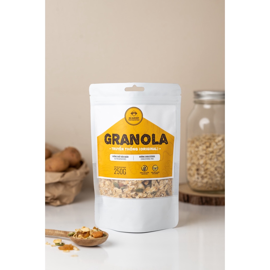 Granola Siêu Hạt – Ngũ Cốc Ăn Kiêng Giảm Cân DK Harvest Nướng Mật Ong – Không Đường