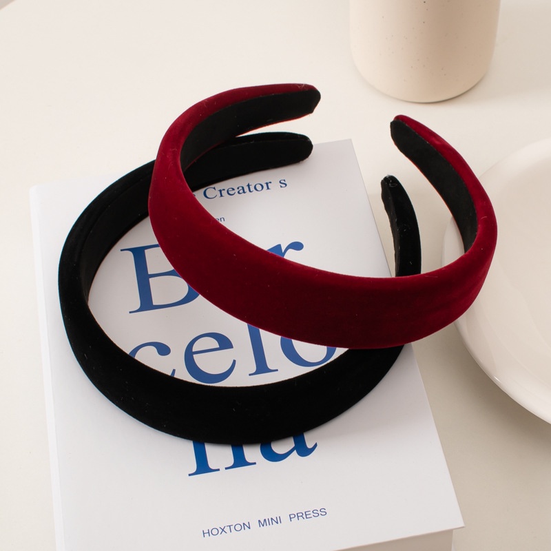 Băng đô cài tóc nhung bản dẹp phong cách sang trọng