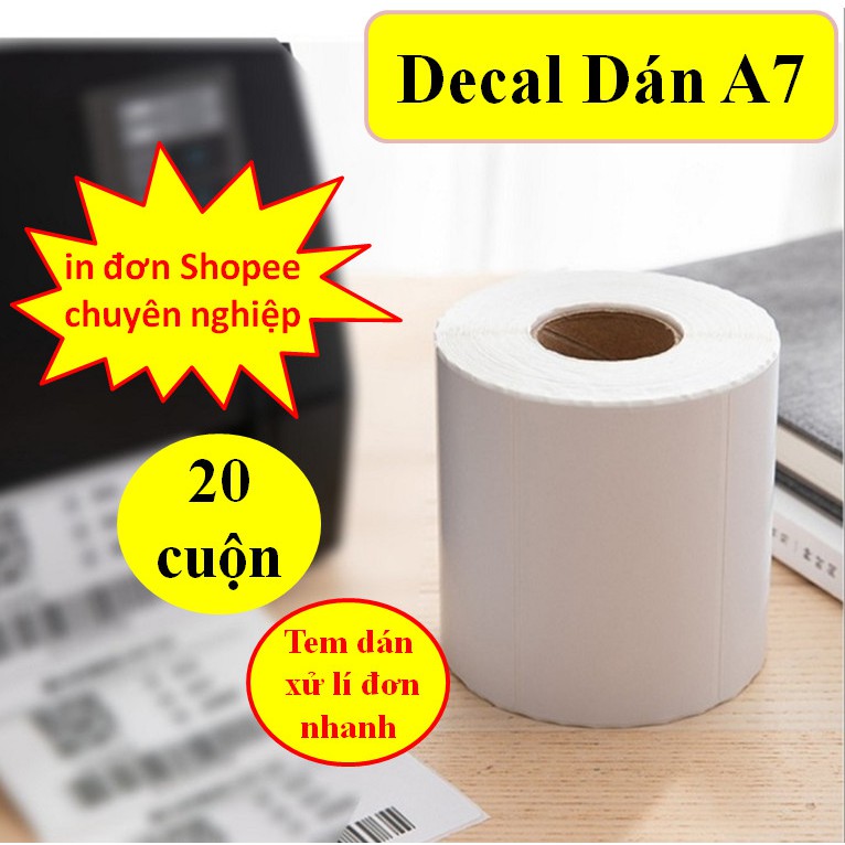 Combo 20 Cuộn Giấy in nhiệt A7 70x100mm in đơn TMĐT