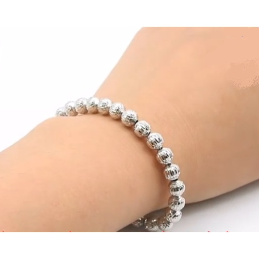 Lắc tay bạc bi chất liệu 100% bạc Ý 925 có size cho nữ và trẻ em LEVAN vòng tay nữ 0001