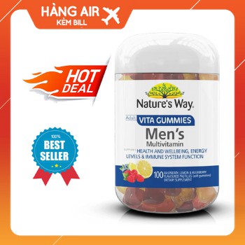 Kẹo dẽo bổ sung Vitamin và khoáng chất Nature's Way Men's Multi - Vitamin Vita Gummies 100 viên của Úc - dành cho NAM
