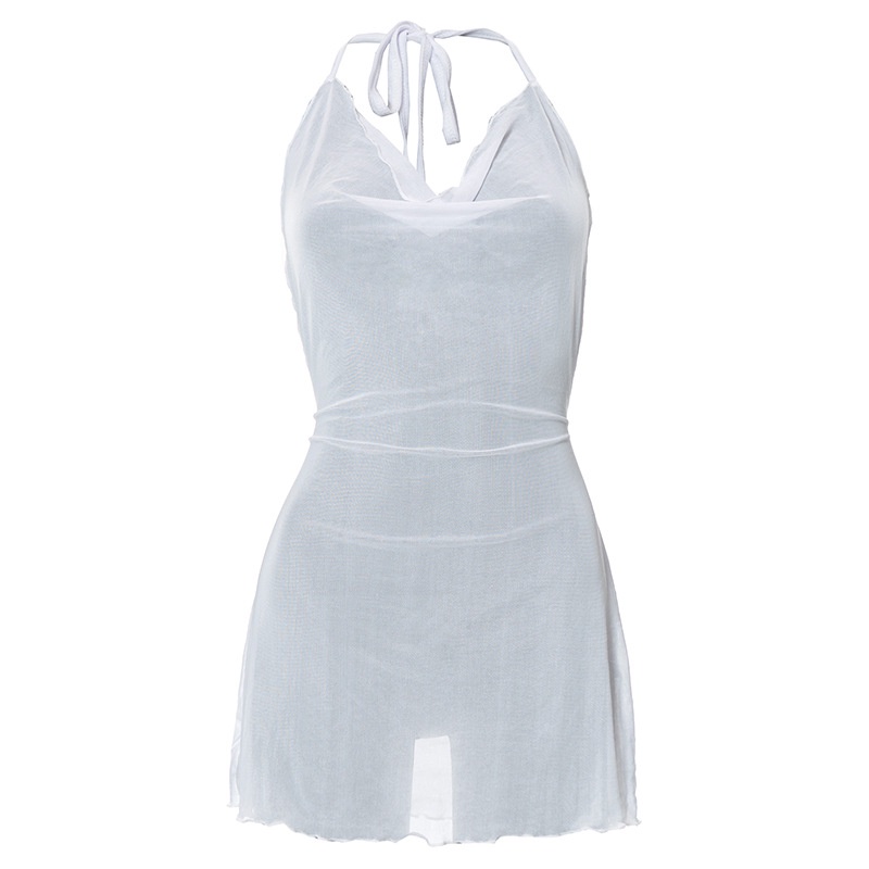 Đầm Hở Lưng Màu Trơn Cột Dây Nơ Quyến Rũ Cho Nữ