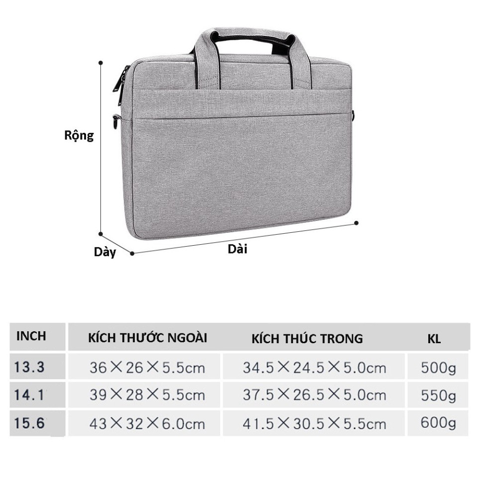 NDA Cặp đựng laptop Laptop, túi chống sốc Macbook nhiều ngăn, chống nước, có tay xách và quai mang 15.6, 14.1,13.3 inch  | BigBuy360 - bigbuy360.vn