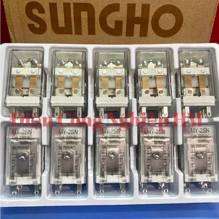 Relay Rơ le trung gian SUNGHO MY-2SN Chính Hãng, 8 chân dẹt nhỏ, có đèn