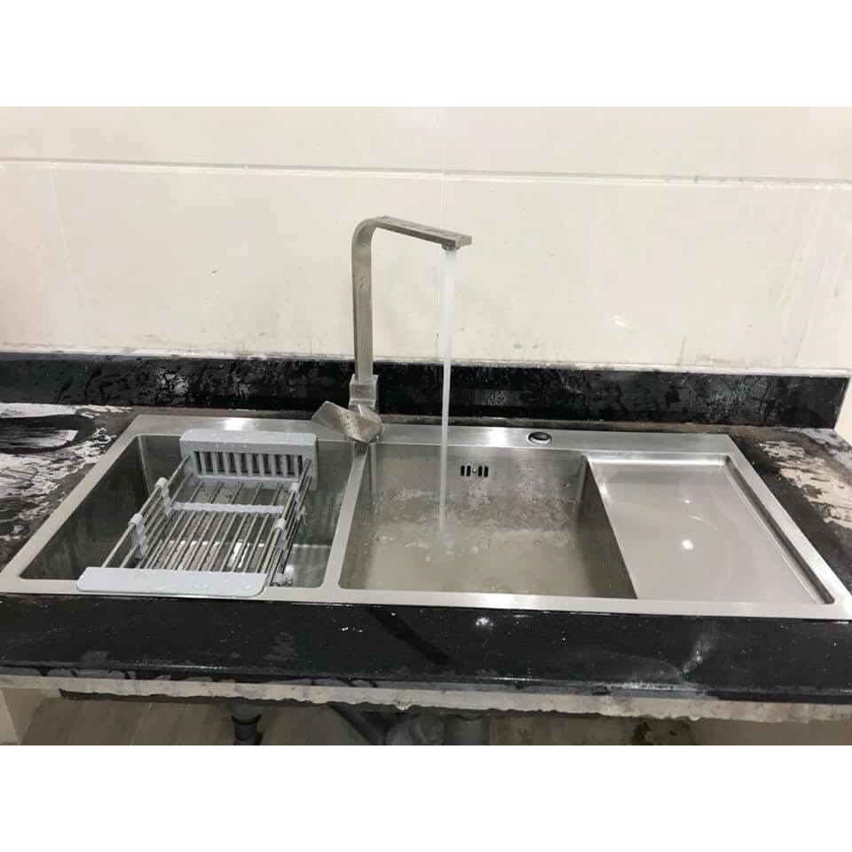 ComBo Chậu Rửa Chén Bát  INOX SUS 304 100x48 + Vòi INOX SUS 304 Nóng Lạnh