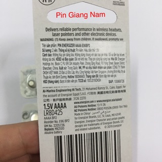 Pin AAAA Energizer E96 vỉ 2 viên