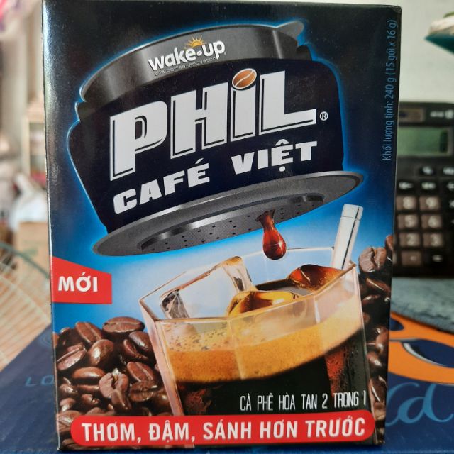 COMBO 2 HỘP CÀ PHÊ HOÀ TAN WAKE-UP PHIL CAFE VIỆT - hộp (15 gói x 16g)