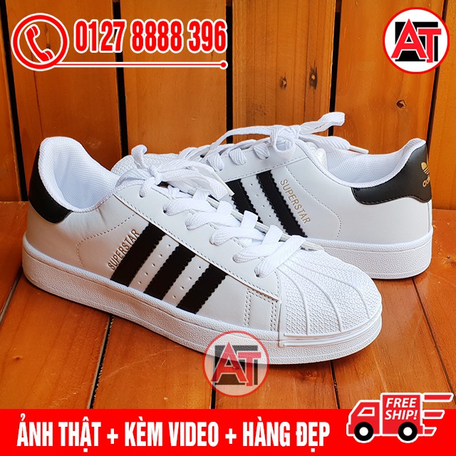 [FLASH SALE] Giày Thể Thao Sò Tem Vàng Trắng Sọc Đen Nam Nữ | BigBuy360 - bigbuy360.vn