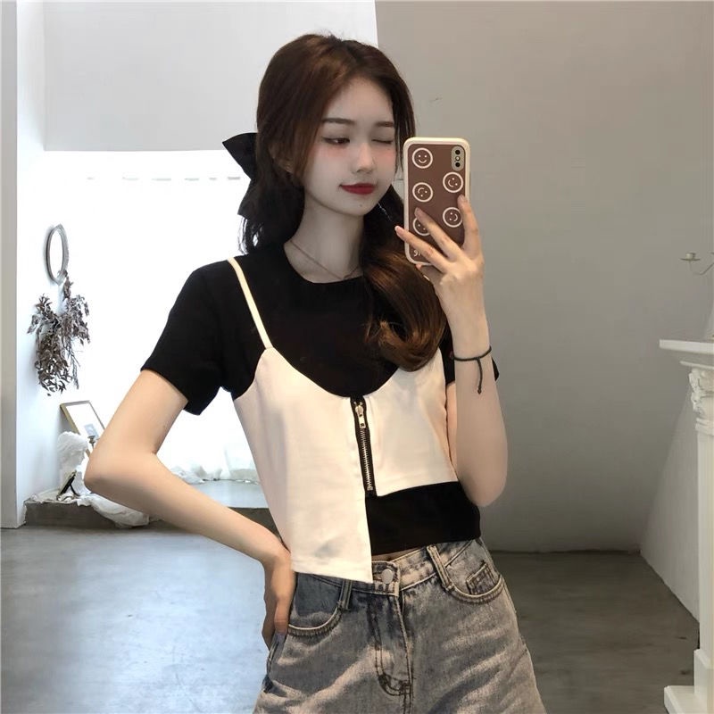 Áo Thun COZOK Tay Ngắn Dáng Ôm Phong Cách Thời Trang Hàn Quốc