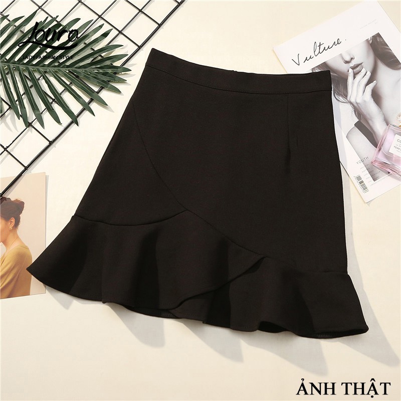 Chân váy công sở đẹp Louro L700, dáng ngắn chữ A vẩy đuôi cá nhẹ | BigBuy360 - bigbuy360.vn