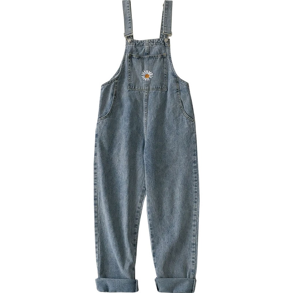 Yếm jeans dài hình hoa cúc [Hàng order - có hình thật khách mặc ở cuối] | BigBuy360 - bigbuy360.vn