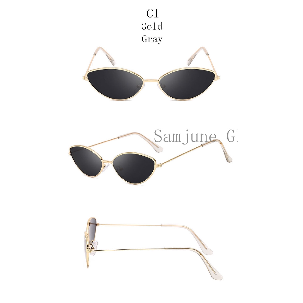 Kính mát mắt mèo gọng kim loại phong cách cổ điển