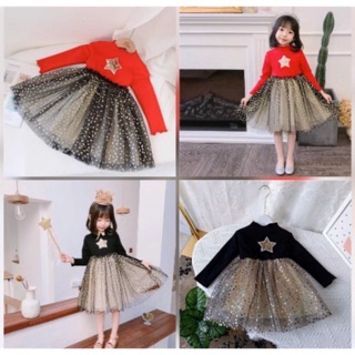 Váy Noel hình sao cho bé cực xinh cho bé mặc đi chơi Tết và noel