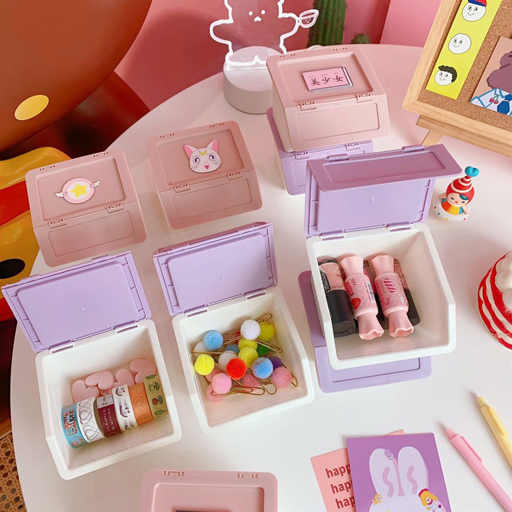 Hộp lưu trữ mini Nhật Bản phong cách Hàn Quốc đơn giản sáng tạo tặng charm K71