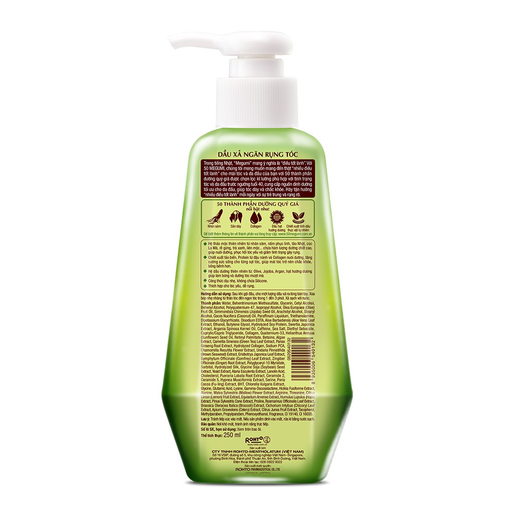 Dầu xả ngăn rụng tóc Megumi Hair Fall Control 250ml