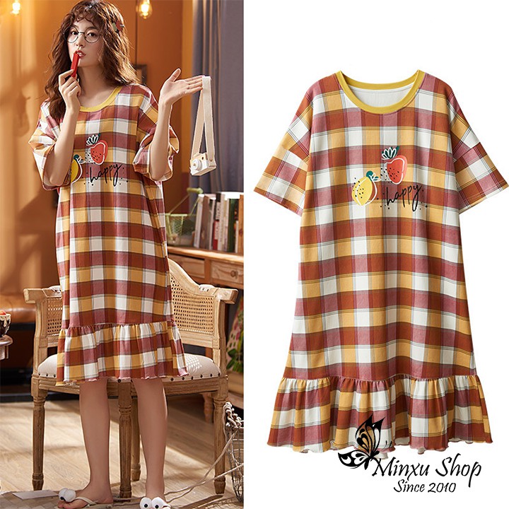 Váy Ngủ Đầm Ngủ Mặc Nhà Cotton Dáng Suông Minxu Shop - Xinh Xắn, Dễ Thương Cho Các Bạn Nữ (V01-V16)