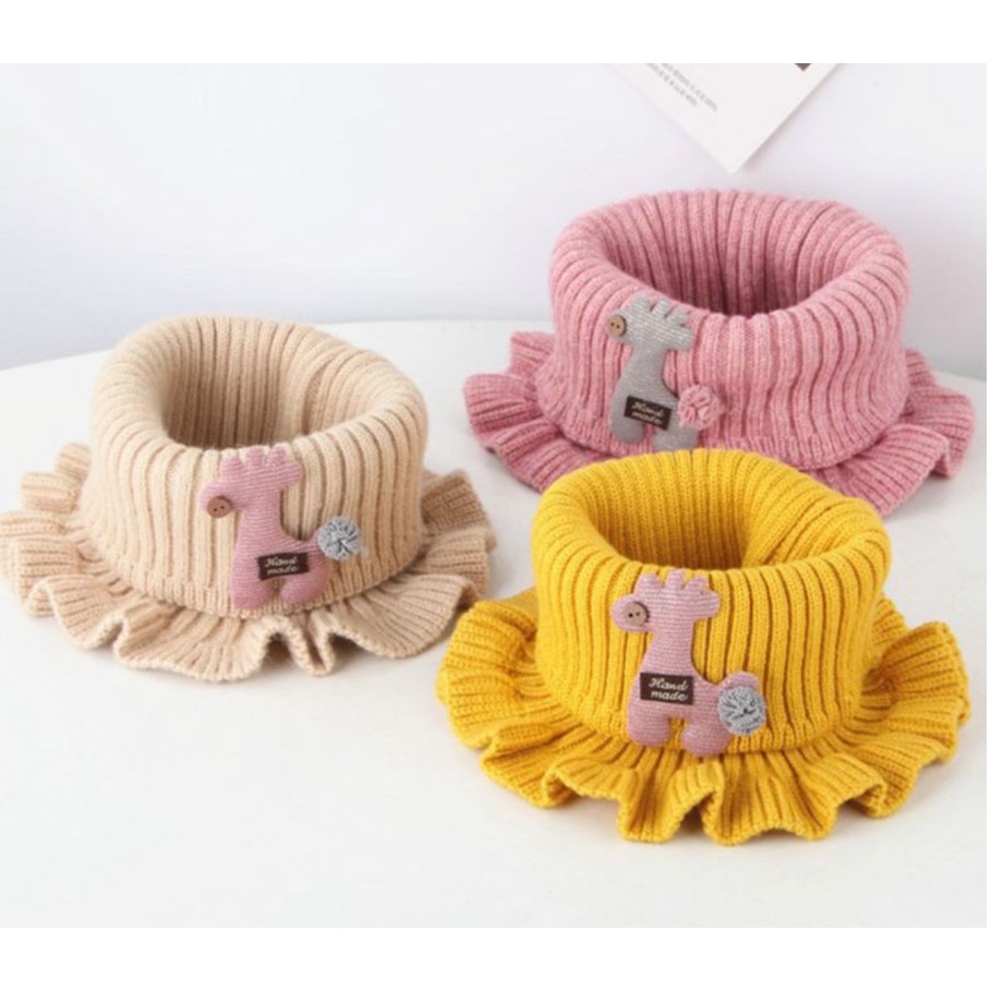 Khăn Choàng Cổ Giữ Ấm Cho Bé Hình Hươu, Khăn Len Quấn Cổ Dạng Ống Cho Trẻ em