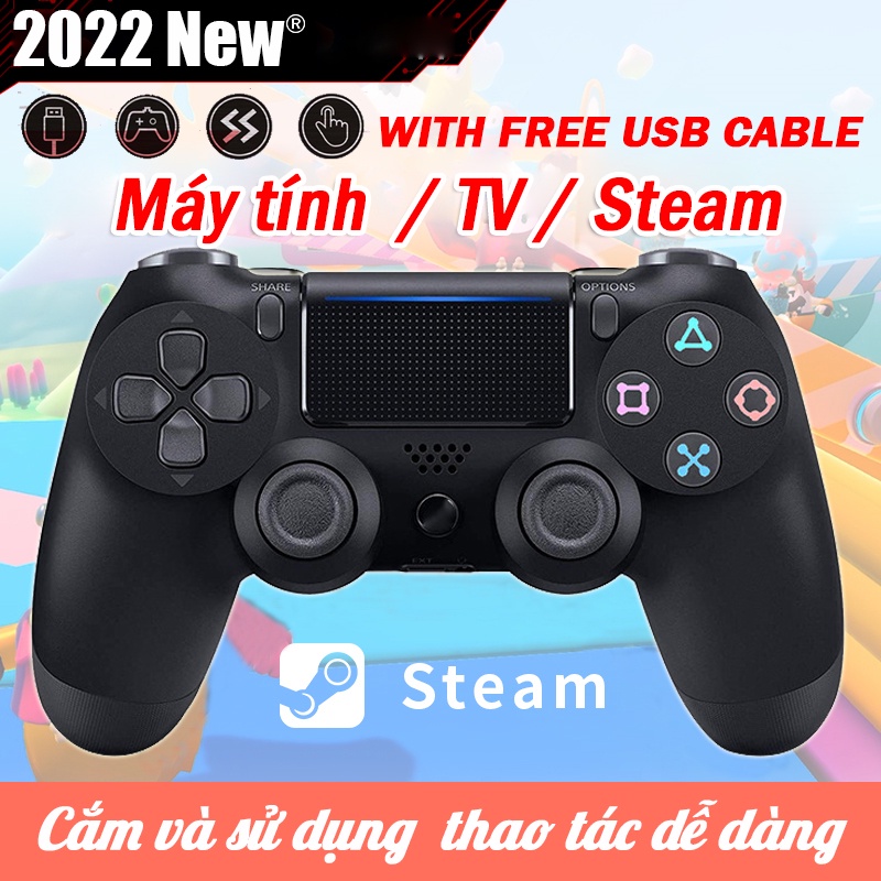 🔥Gamepad Tay Cầm PS4 Không Dây Bluetooth ​Cho PC / Laptop / Điện Thoại Android