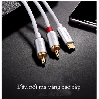 Cáp chuyển đổi usb type c sang 2 đầu hoa sen rca mạ vàng cao cấp dài 1.5m ugreen av145 30735 - hàng chính hãng