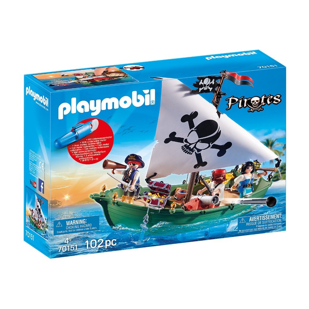 Đồ chơi mô hình Playmobil Tàu hải tặc với động cơ dưới nước