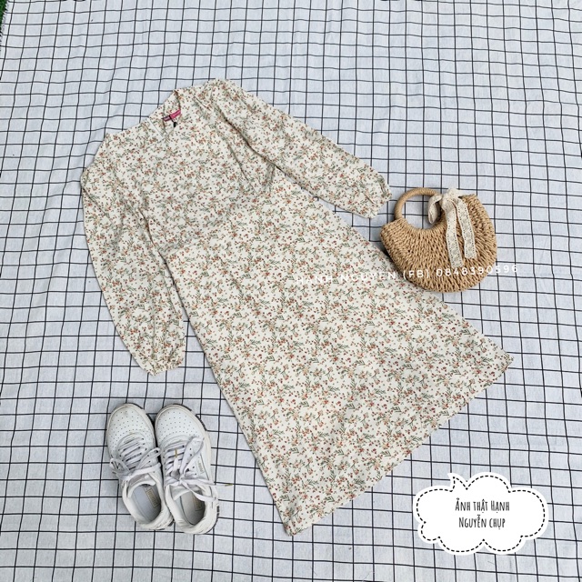 [Video/Ảnh Thật] Váy Hoa Nhí Dài Tay Vintage - Váy Thu Đông - Xưởng May Hạnh Hồng | BigBuy360 - bigbuy360.vn