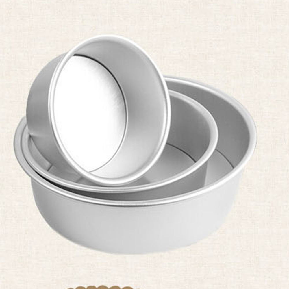 Khuôn Làm Bánh Pudding Hình Tròn Bằng Hợp Kim Nhôm 4/6/8/10inch Có Thể Tháo Rời