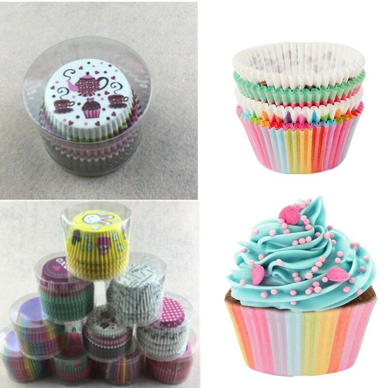 Bộ 100 Cốc Đựng Bánh Cupcake Bằng Chất Liệu Giấy