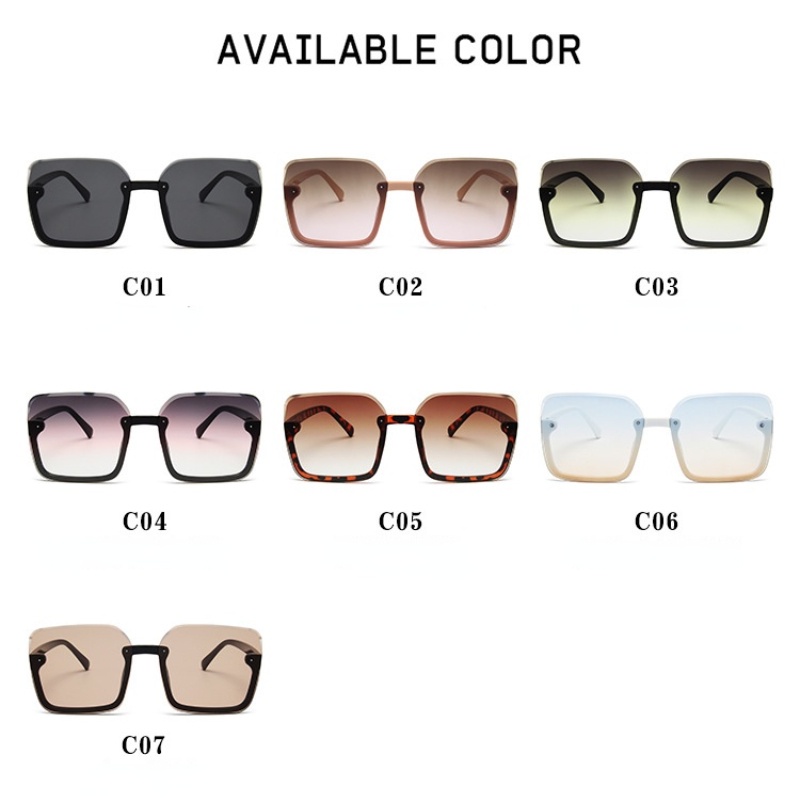 Kính Mát Gọng Vuông Oversize Chống Tia UV Thời Trang