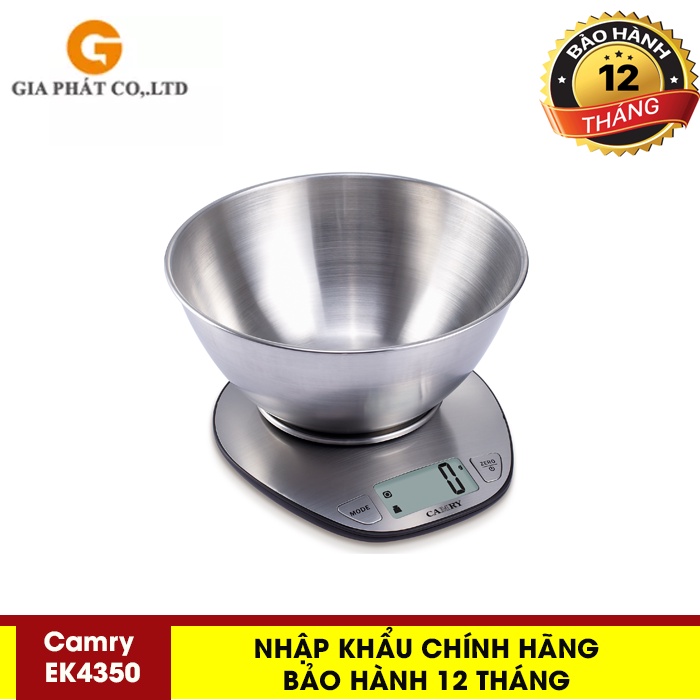 Cân Điện Tử Cho Nhà Bếp Camry Đo Trọng Lượng và Thể Tích-Trọng lượng tối đa 5kg