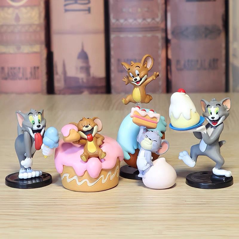 Combo 5 Mẫu Mô Hình Hoạt Hình Tom và Jerry, Mèo Bắt Chuột Bánh Kem Cực CUTE Cực Sắc Nét Trang Trí Trưng Bày Sưu Tầm