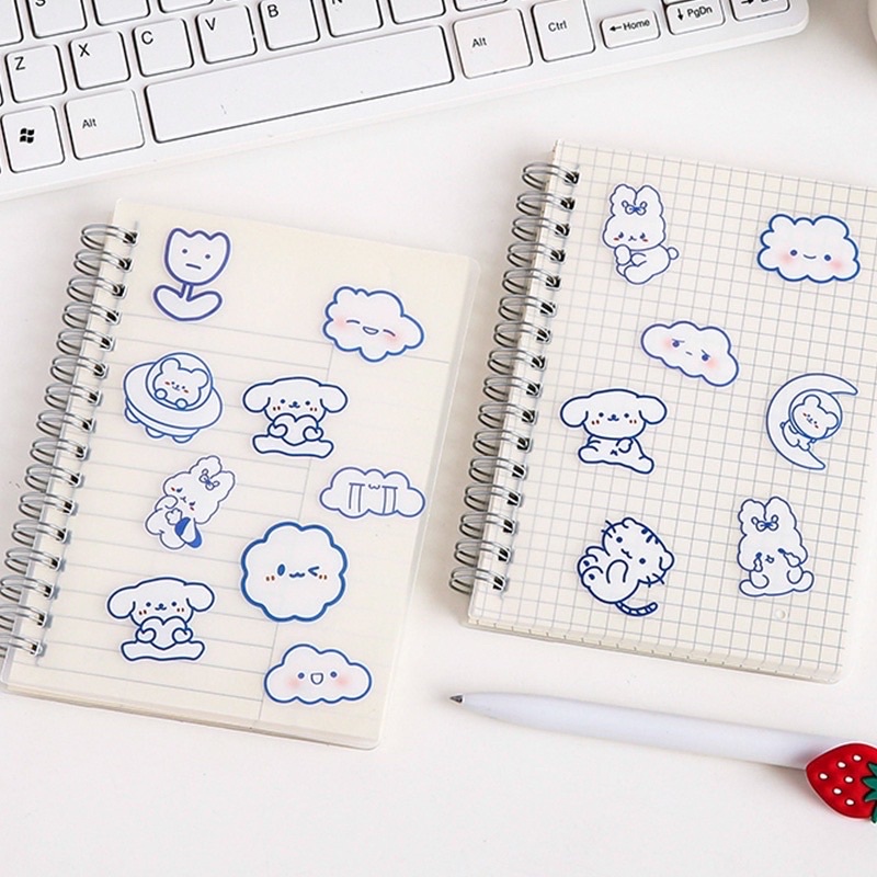 Set 40 miếng dán bằng PET chống thấm nước hoạ tiết hoạt hình đơn giản DIY-ST004