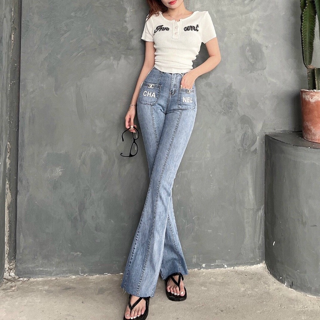 Quần Jean giãn PASS dài CHANE hàng Quảng Châu cao cấp NAMISA QJ52