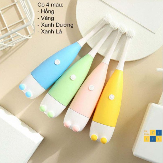 BÀN CHẢI ĐIỆN ĐÁNH RĂNG CHO BÉ VỚI ĐẦU LÔNG CHẢI SIÊU MỀM - BÀN CHẢI ĐÁNH RĂNG TỰ ĐỘNG CHO BÉ LOẠI TỐT