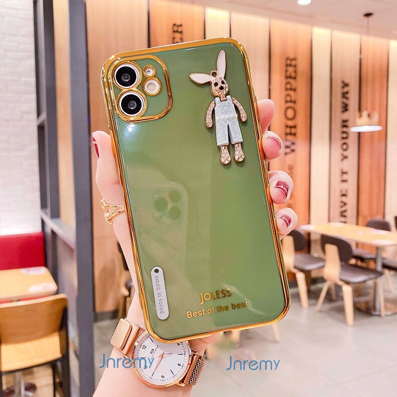 Ốp Điện Thoại Tpu Mềm Mạ Điện Hình Thỏ Hoạt Hình Cho Iphone 12 Pro Max 11 Pro Max 6 6s 7plus 8plus