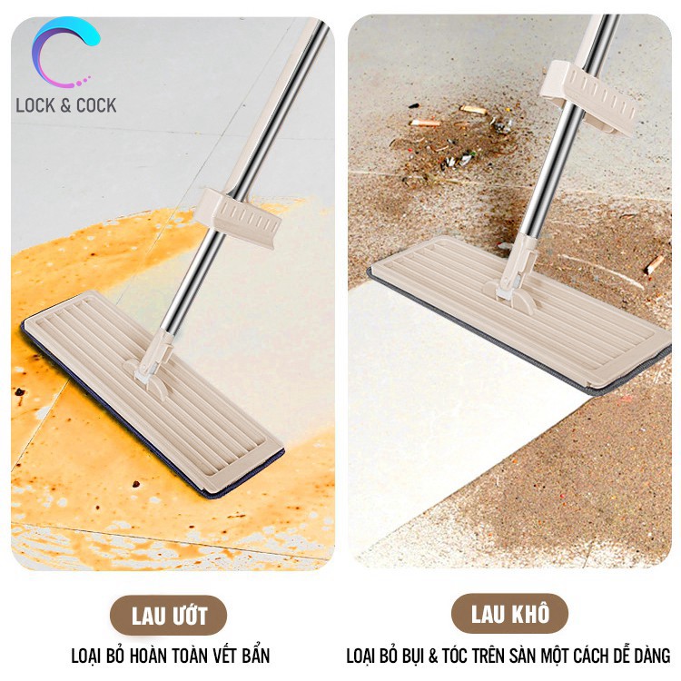 Cây Lau Nhà, Chổi Lau Nhà Thông Minh Tự Vắt Phẳng, Xoay 360 Độ, Thấm Hút Bẩn Siêu Nhanh, Siêu Sạch Spin Mop