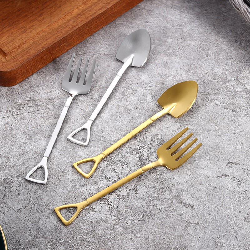 Muỗng khuấy cafe ăn bánh kem dưa hấu tráng miệng hình xẻng bằng thép không gỉ