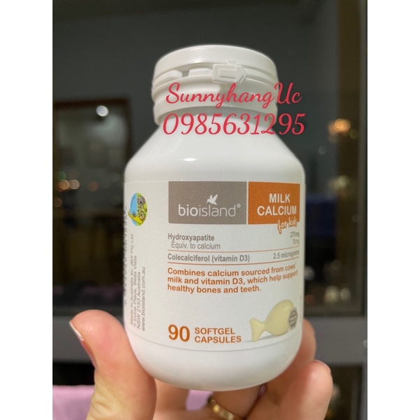 Canxi Milk  Bio Island Úc - Sữa Bò Non Cho Bé, 90 viên