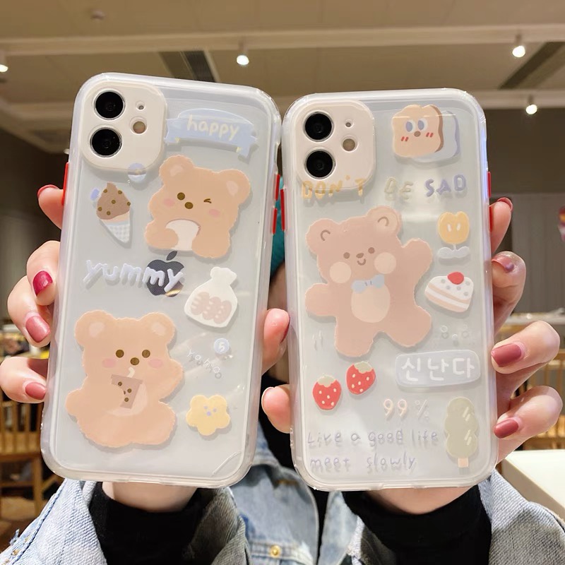 （Random Color）Phone case suitable for iPhone 6 to 12 TPU cartoon couple mobile phone cover