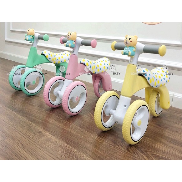 Xe Chòi Chân 3 Bánh Kèm Gấu Teddy Có Nhạc Cho Bé Từ 1 Đến 6 Tuối  XJ908
