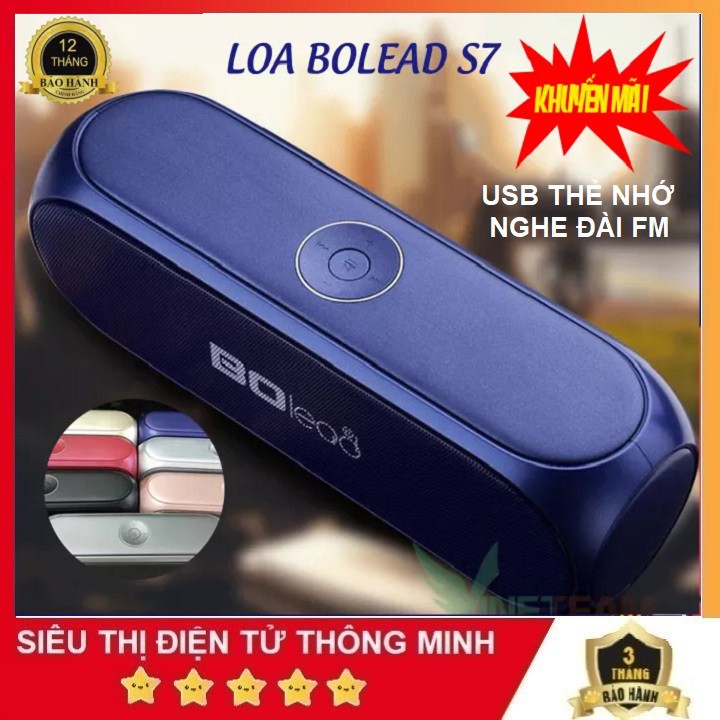 Loa Bluetooth BOLEAD S7 Thích Hợp USB Thẻ Nhớ Nghe Đài FM Nghe Nhạc Cực Hay Chất Lượng