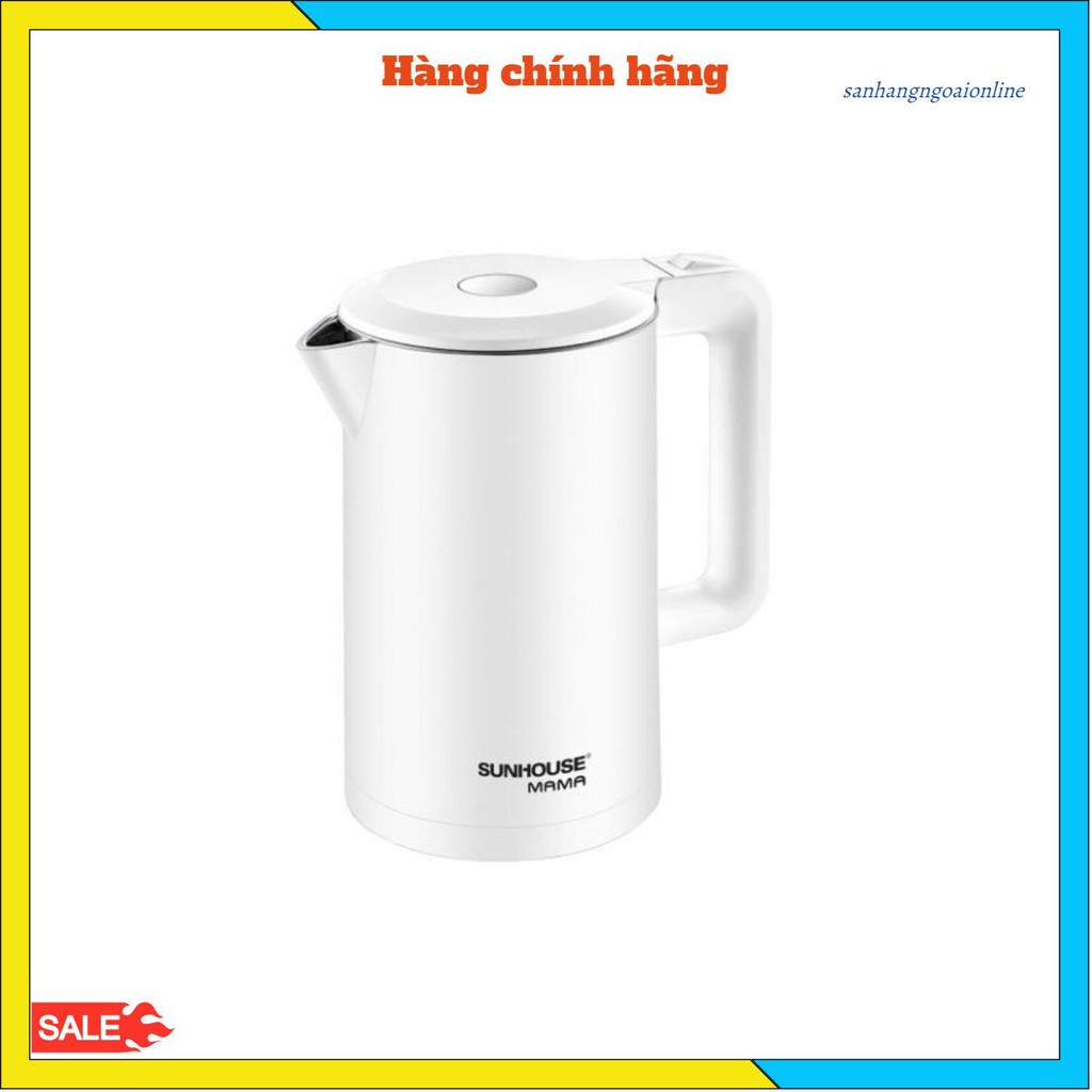 Ấm siêu tốc inox 2 lớp 1.7L Sunhouse Mama SHD1386 Trắng - hàng chính hãng