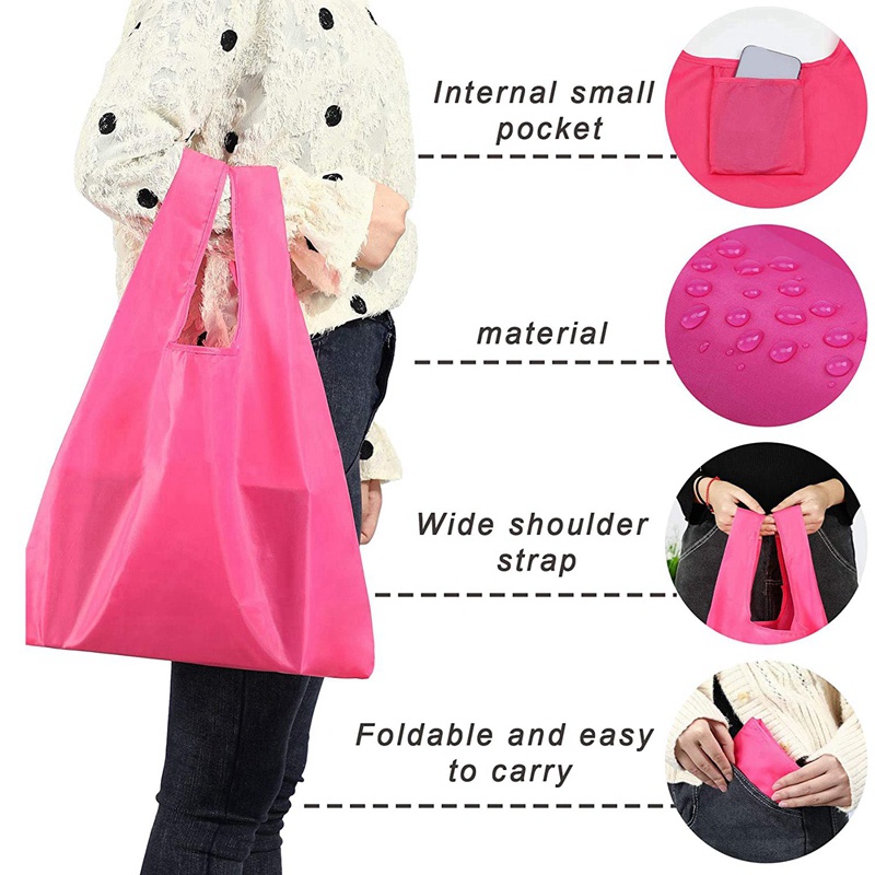 Set 6 Túi Mua Sắm Siêu Nhẹ Có Thể Tái Sử Dụng Tiện Lợi