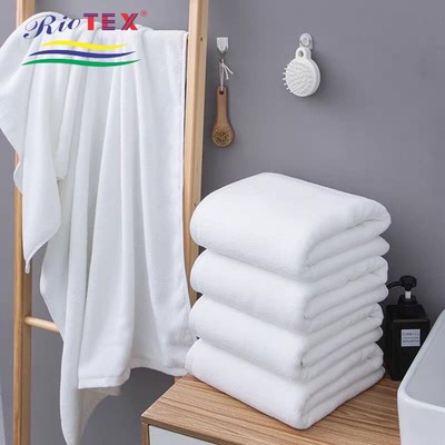 Khăn tắm trắng cao cấp RIOTEX - 70x140cm 400g A, Thấm hút tốt, mềm mịn cho Gia Đình, Khách Sạn, Spa,...