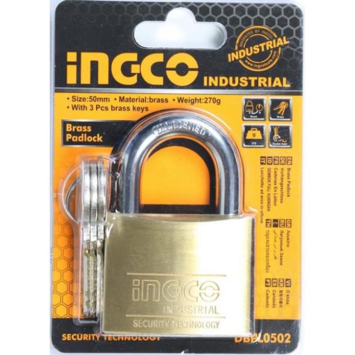 [INGCO] INGCO Ổ khóa cửa 50mm 270gr Brass Padlock DBPL0502