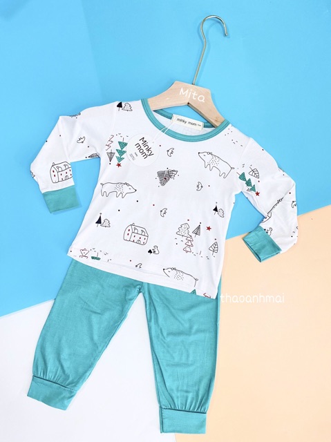 Bộ dài tay cho bé - Minky mom in hoạ tiết SIÊU YÊU SIÊU MỀM MÁT, thấm hút mồ hôi tốt - quần áp trẻ em