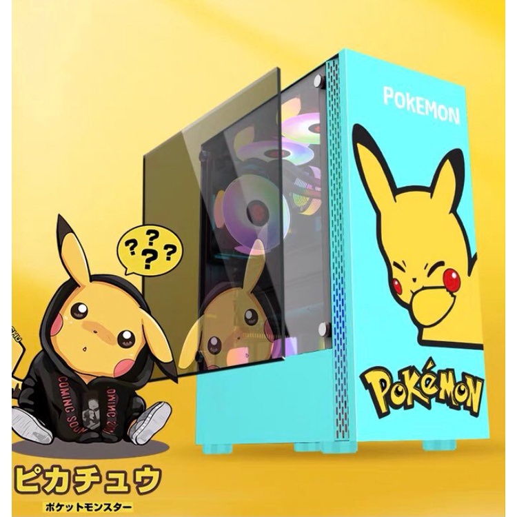 VỎ CASE PICKACHU - NEW BOX - LẮP TỐI ĐA 8 FAN LED RGP , có ảnh thật shop chụp