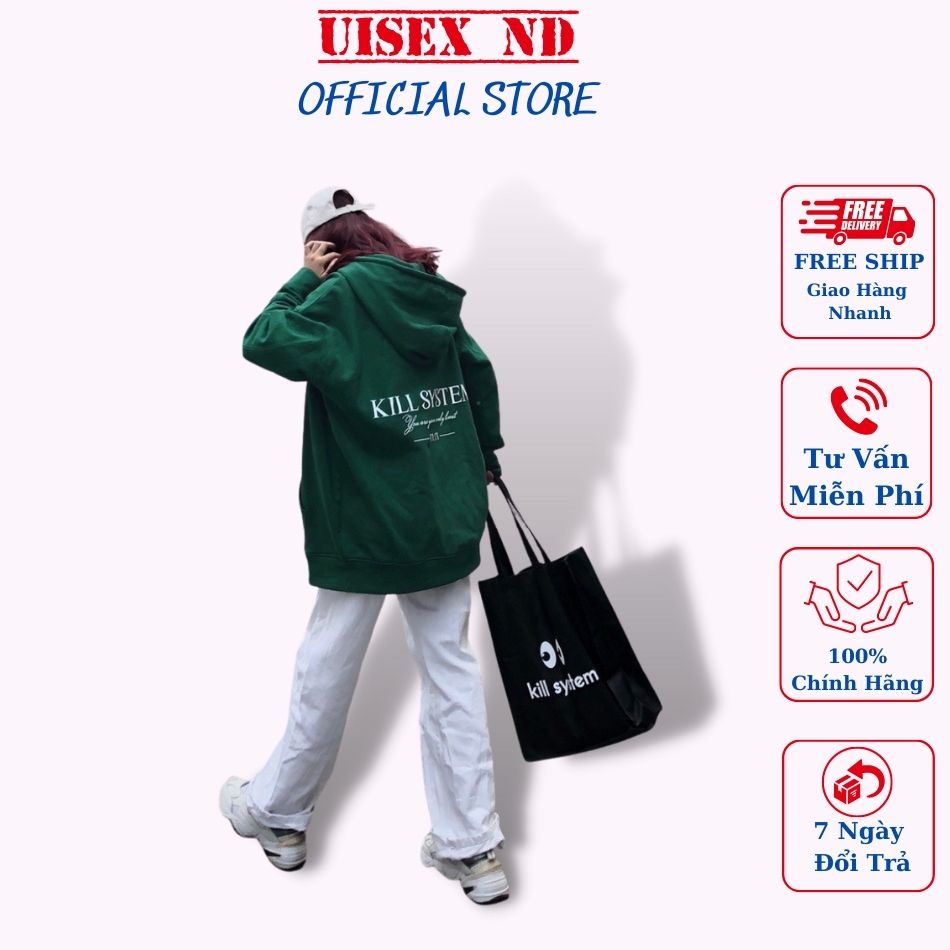 Áo khoác nỉ Unisex có mũ màu xanh lá cây chất liệu dày dặn ấm áp thích hợp cho mùa thu đông . chất đẹp giá xưởng | BigBuy360 - bigbuy360.vn