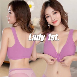 Plus size front buckle comfortable gather full cup bra breathable thin section no steel ring underwear